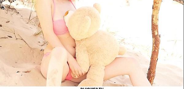  Diana Haddie outdors sex scene with teddy bear